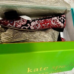 KateSpade NY$275 Keana Russet MultiBROKADE flats w/Velvet Bow NWB sz.91/2